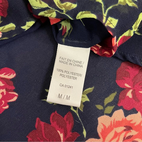 Floral Sheer Button Down Blouse - Picture 6 of 6